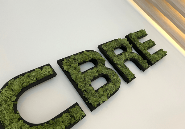 cbre, mdf, logo 3d, mousse, végétale, cnc, gasperich