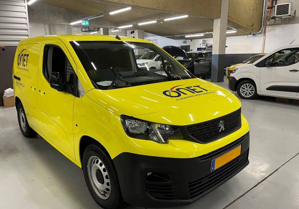 onet, peugeot partner, wrapping, lettrage, yellow