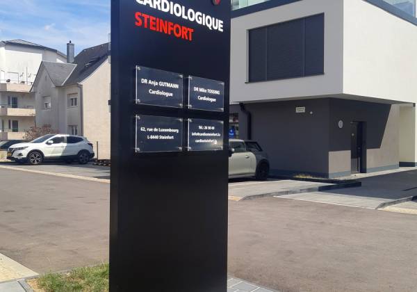 groupe cardiologique, steinfort, totem, logo 3d, luxembourg, cardiologue