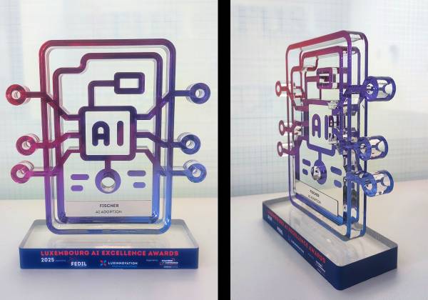 fedil, nexus 2025, ai award, trophee, plexiglas, laser, digital print, unique