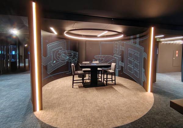 LHOFT, AI EXPERIENCE CENTRE, Luxembourg gare, décoration murale, vinyl wallwrap, colorado m-serie