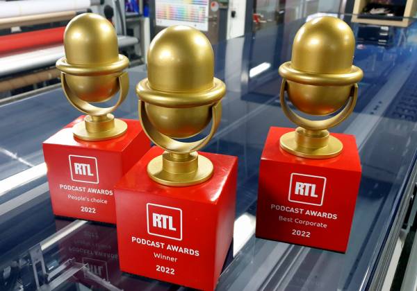 rtl, trophee, podcast awards, 3d print, impression 3d, modelisation, creation