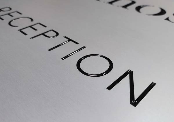 utmost, Niederanven, sign, anodized aluminium, engraving, black