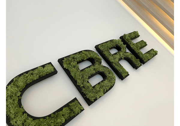 cbre, mdf, logo 3d, mousse, végétale, cnc, gasperich