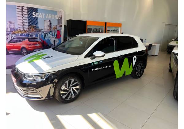 wimmobiliere, white wrap, vw golf, llorens, arlon, print mutoh, oracal