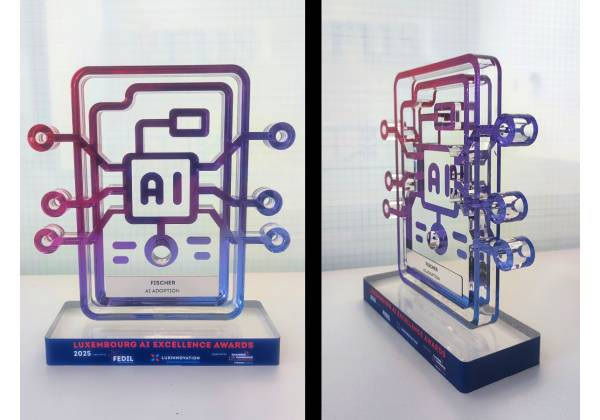 fedil, nexus 2025, ai award, trophee, plexiglas, laser, digital print, unique