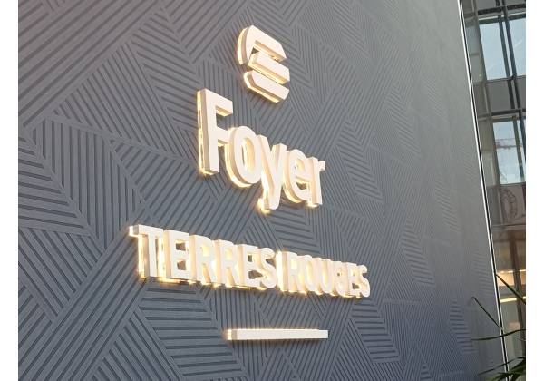 FOYER_terres rouges_belval_logo 3d, letterbox, enseigne, rétro éclairage, mécanuméric