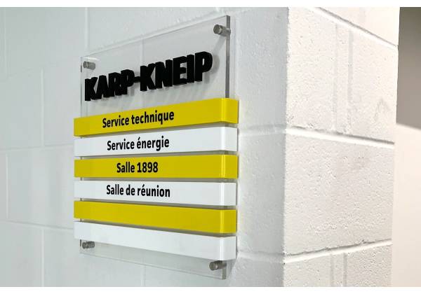 karp-kneip, luxembourg, fraisage, plexi, sur mesure, signalétique