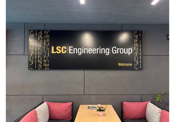 LSC, Contern, caisson, led, logo 3d, design, fraisage, plexiglass, leds
