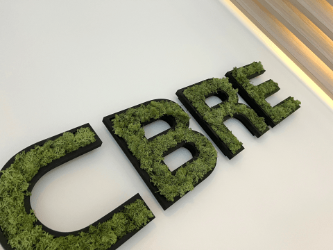 cbre, mdf, logo 3d, mousse, végétale, cnc, gasperich