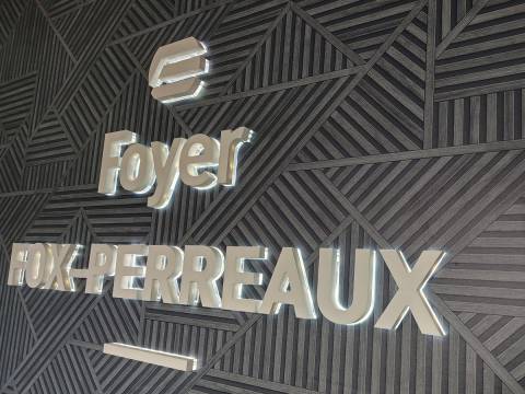 Foyer, Steinfort, logo 3D, rétro éclairage, cnc, plexiglas, leds