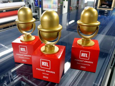 rtl, trophee, podcast awards, 3d print, impression 3d, modelisation, creation