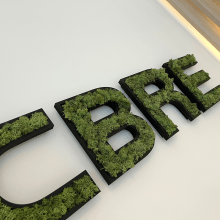 cbre, mdf, logo 3d, mousse, végétale, cnc, gasperich