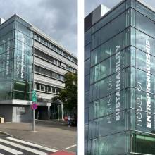 chamber of commerce, luxembourg, kirchberg, lettrage, flocage, vinyl, oracal, 3m, summa, avery