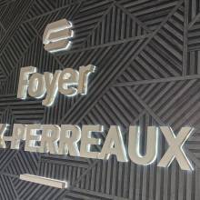 Foyer, Steinfort, logo 3D, rétro éclairage, cnc, plexiglas, leds