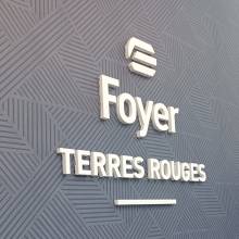 FOYER_terres rouges_belval_logo 3d, letterbox, enseigne mur, rétro éclairage, mécanuméric