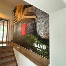 ikano, luxembourg, décoration murale, textes et logo 3d, découpe laser, plexiglas blanc