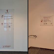 INL, Luxembourg, signalétiques, plexiglas, directionnelle, impression digitale canon océ arizona UV