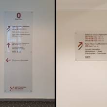 Insitut National des Langues, Luxembourg, signalétiques, plexiglas, digital print, sign