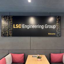 LSC, Contern, caisson, led, logo 3d, design, fraisage, plexiglass, leds