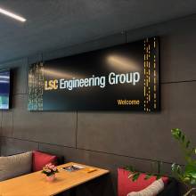 LSC, luxembourg, contern, caisson lumineux, plexiglas, cnc, led, accueil