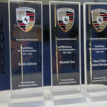 porsche zenter, luxembourg, roost, trophée, gravure laser