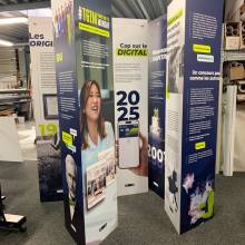 raiffeisen, totem, dibond, rockhal, digitalprint, colorado serie-m, communication